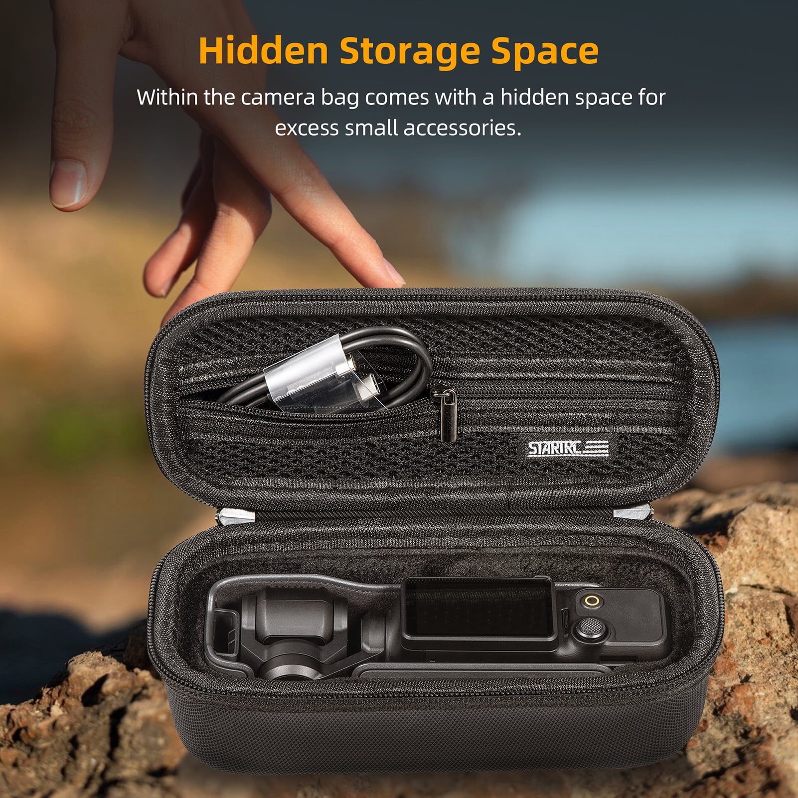 Aibecy Portable Storage Bag Camera Case Semi-open Design for Digital Camera Insta360 GO3 Protective
