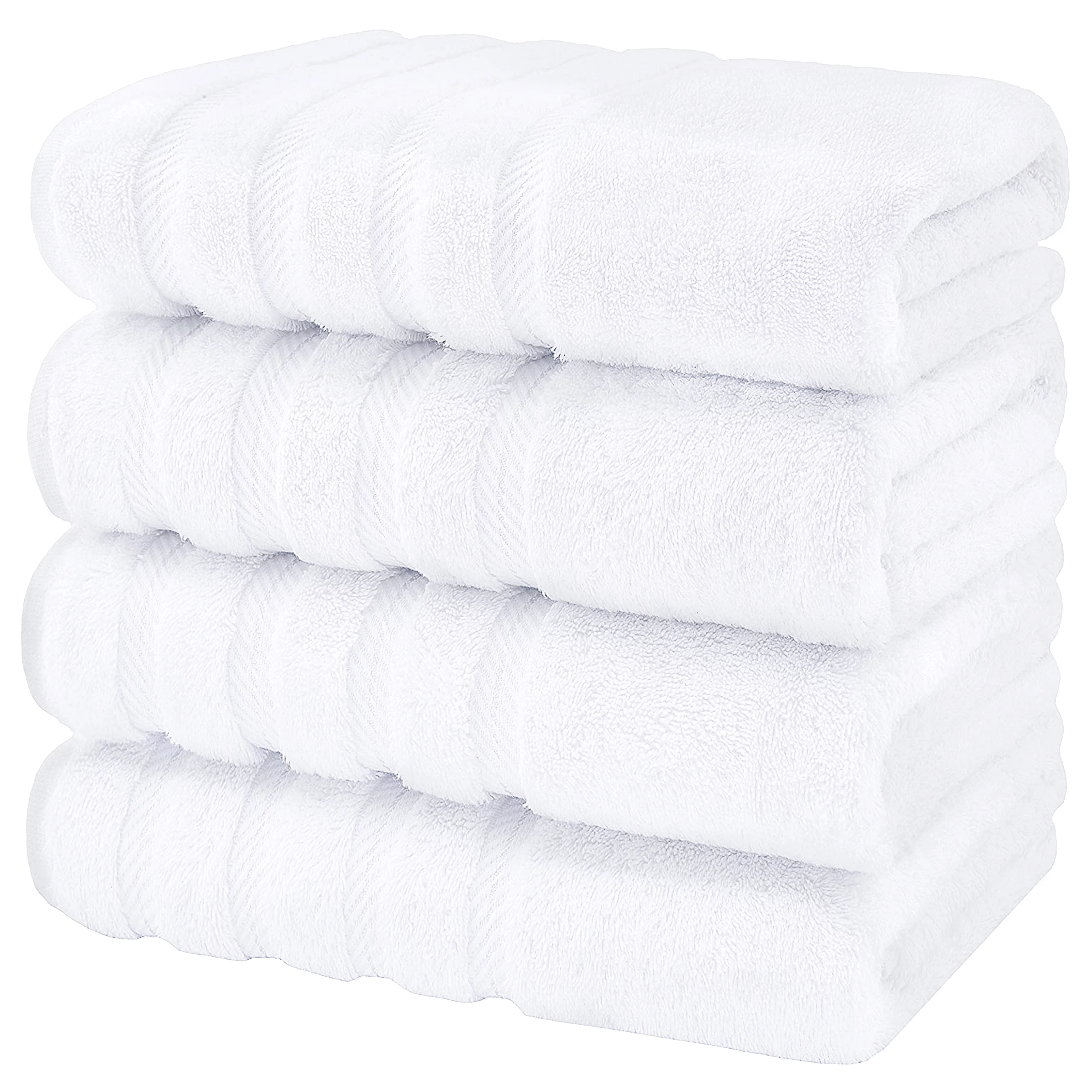 American Soft Linen White Bath Towel Set 100% Turkish Cotton Towels for Bathroom 4 Piece