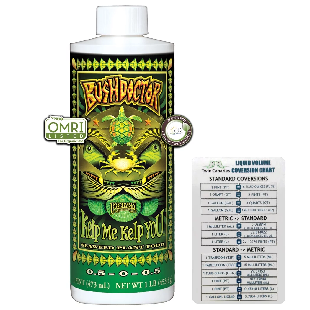 FoxFarm BushDoctor Kelp Me Kelp You, 16 oz (1 Pack) + Twin Canaries Chart