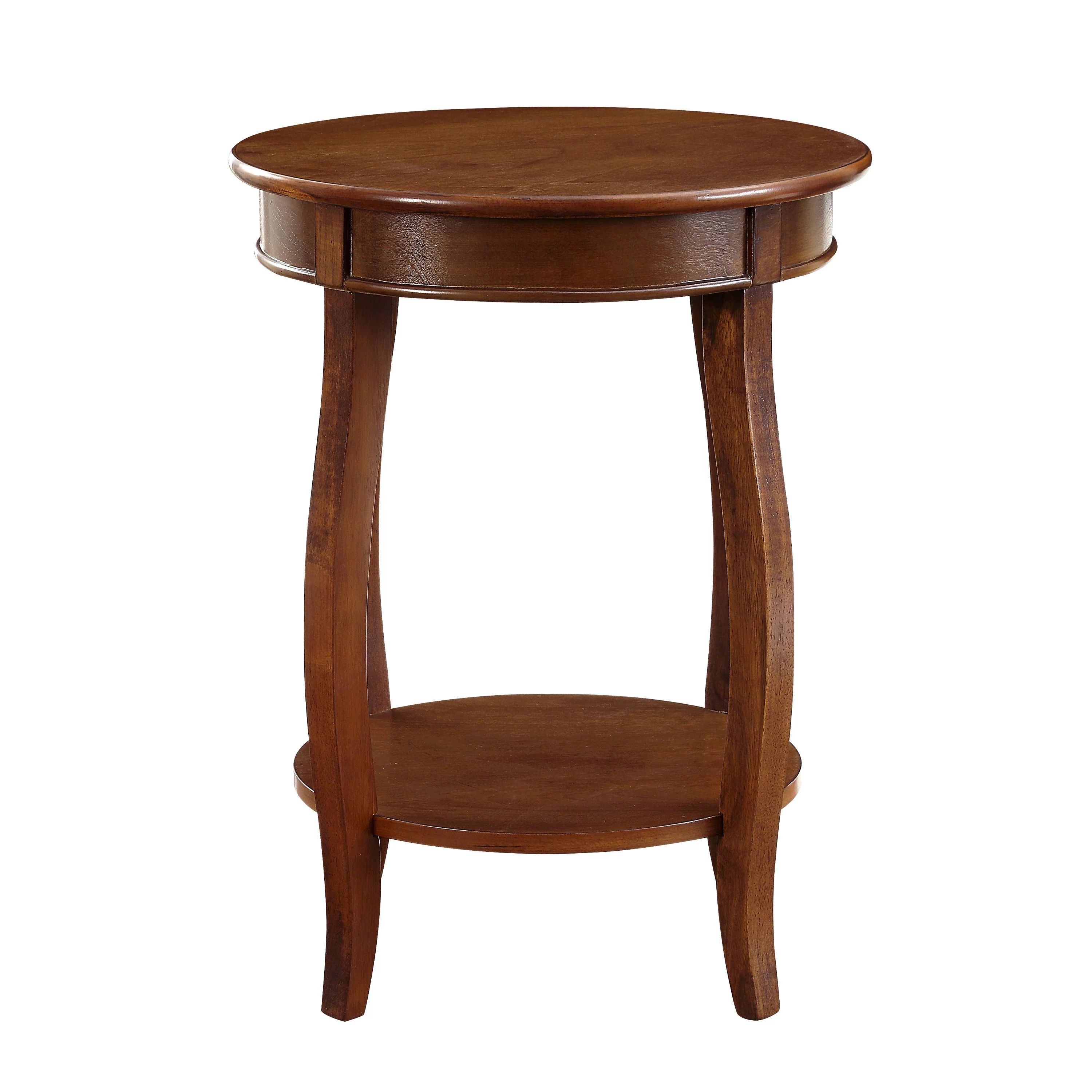 Powell Fiore Round Indoor Accent Side Table with Shelf, 24