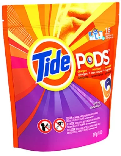 Tide 50954 Pod Laundry Detergent Pac, Spring Meadow Scent, 16-Count, Each