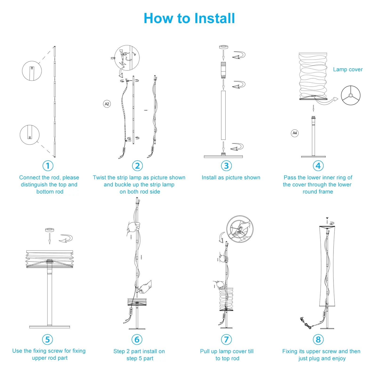 Floor lamp,Mode/diy With And 32 Mode/ Diy Sync/ And Voice A C85-265v 11w Lamp Supported App Floor Lamp Mode/ Diy Study Room Cafe Voice 32 Diy Sync/ Ideal Various Scenes. Qisuo