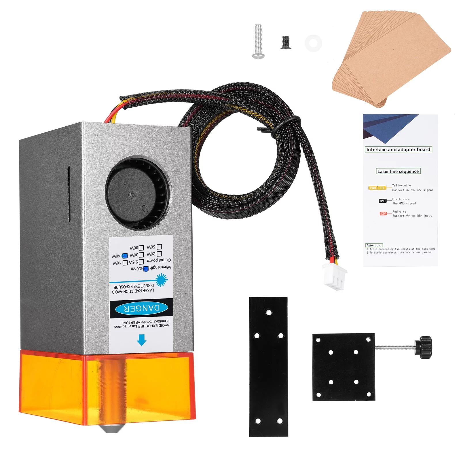 OWSOO 40W Alloy Module Engraving Module Head Module Built-in Air Pump with Air Auxiliary Function