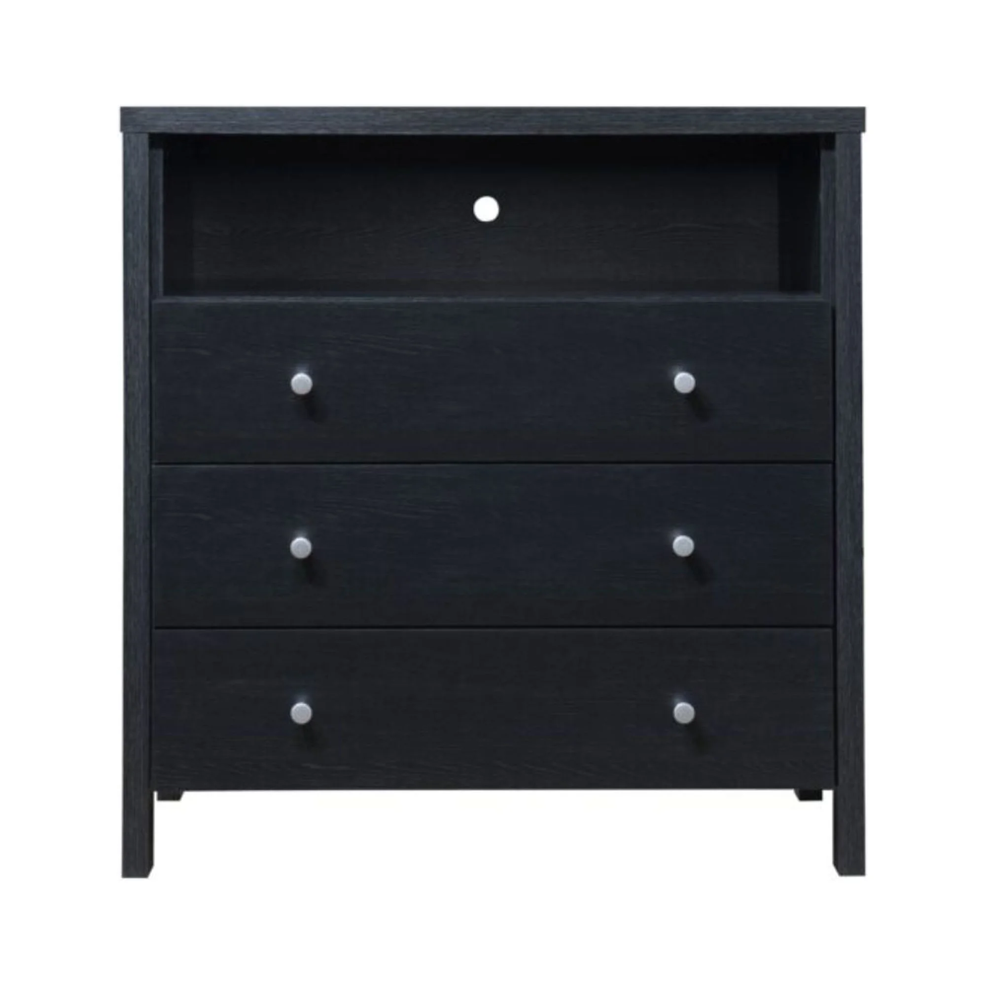 Contemporary Home Living 3-Drawer Dresser with Open Shelf - 37
