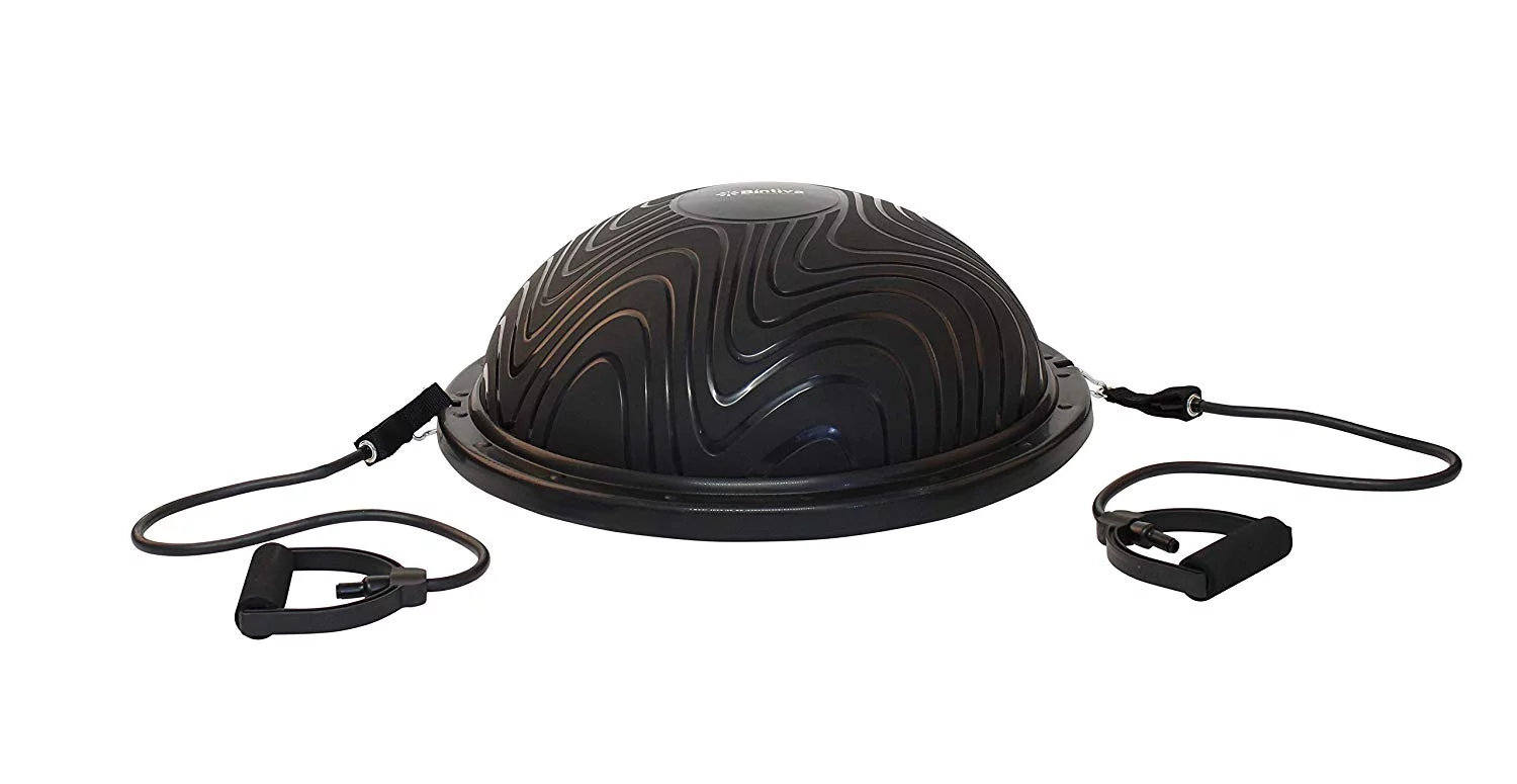 Half Ball Balance Trainer - For Home Rehabilitation, Exercise, and Stability Training - Includes Straps, and Pump