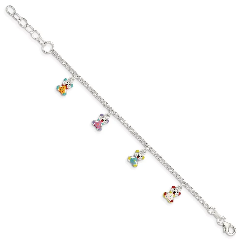 Auriga 925 Sterling Silver Enameled Charm Bracelet 6 inch for Women