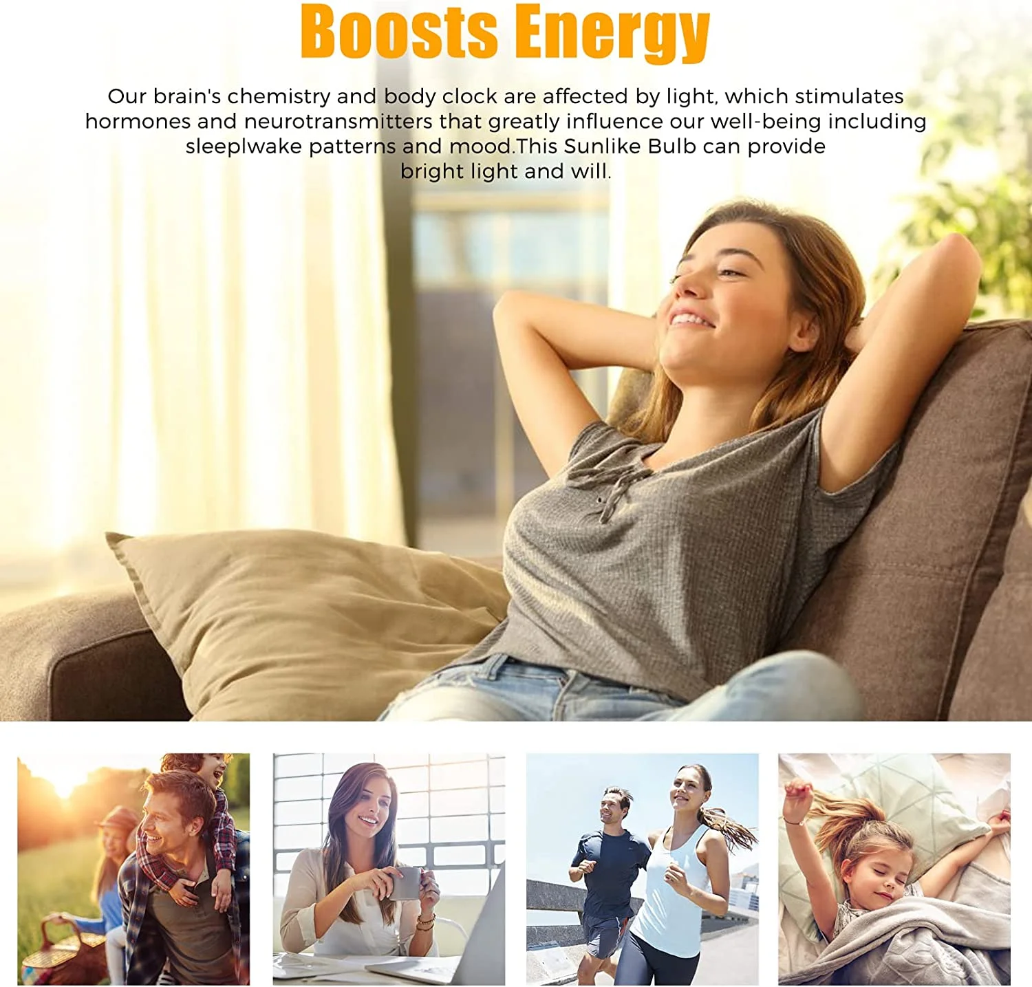 LOHAS Bright Happy LED Bulb,BR30 Full Spectrum Light Bulb, 8W 65W Equivalent,Daylight 5000K Dimmable
