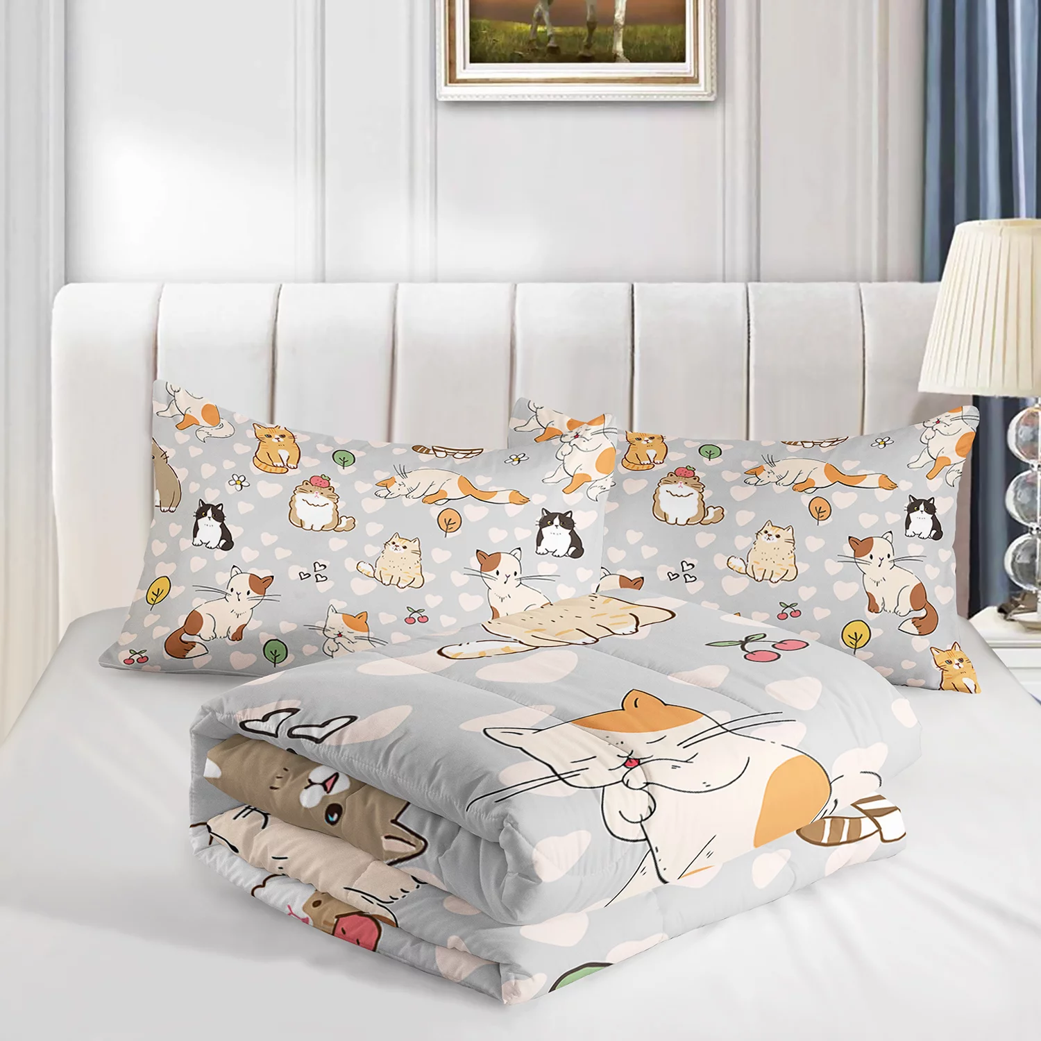 Hosima 3-Piece 3D Digital Printed Comforter Series of Children's and Adult Bedding with Butterfly, Horse and Other Patterns,DLX71-Queen-C