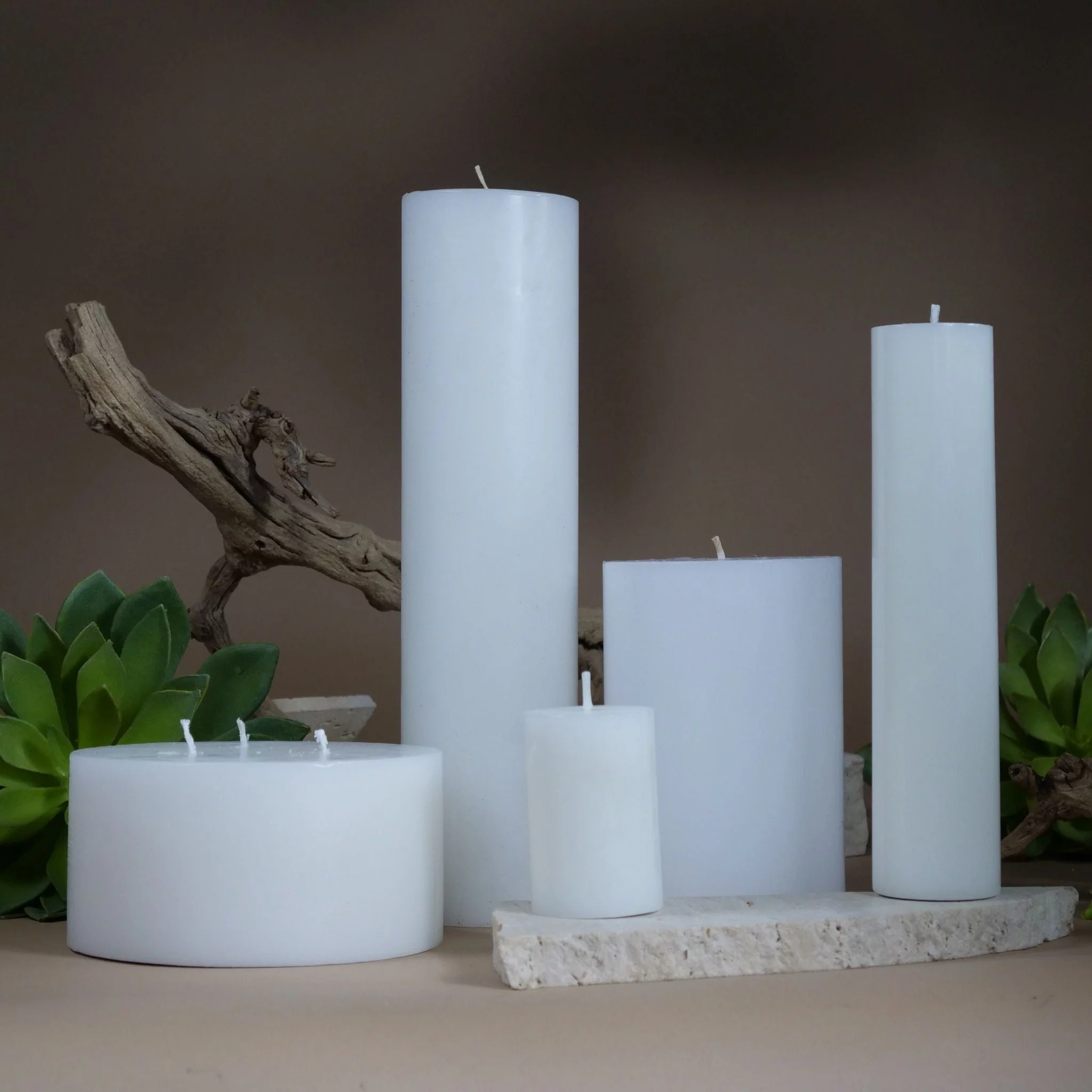 White Pillar Candles