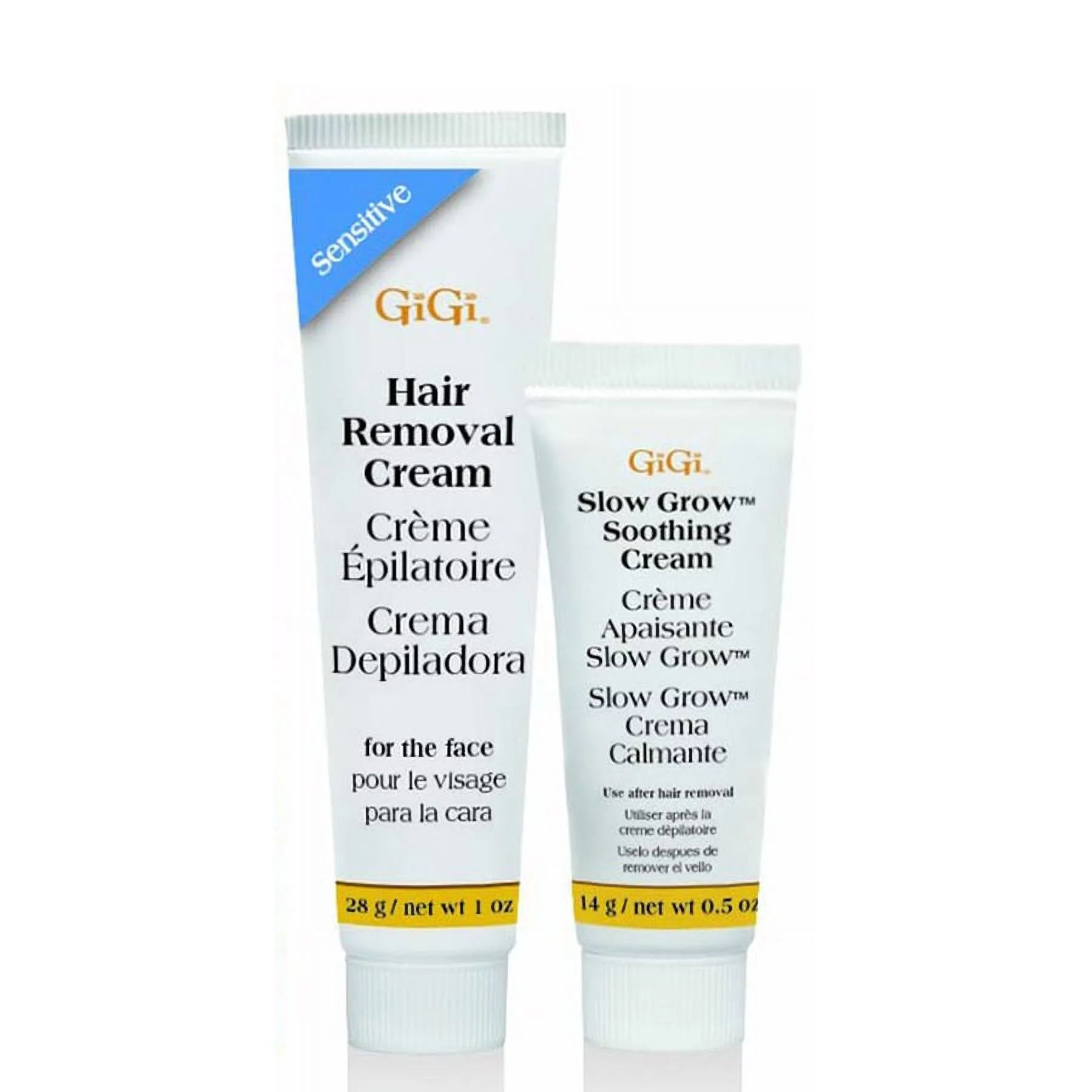 Gigi Hair Removal Cream - Hair Removal Cream - 1 oz/ Slow Grow Soothing Cream - .5 oz