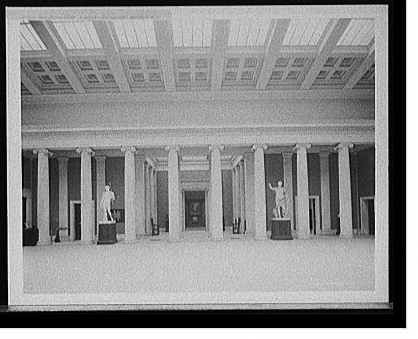 Historic Framed Print, Sculpture court, Albright Art Gallery, Buffalo, N.Y., 17-7/8
