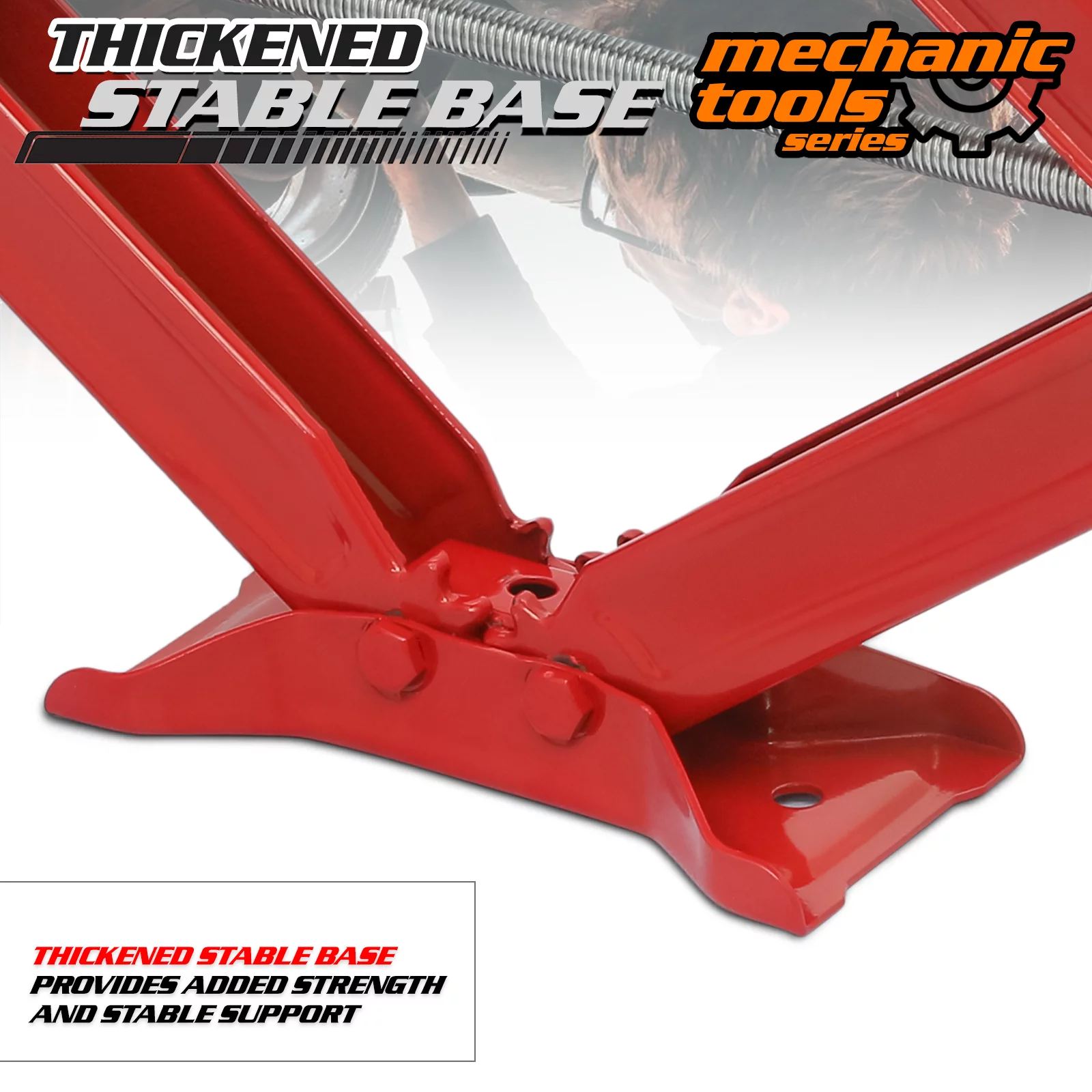 M-AUTO Set of 4 Scissor Jack, 2.5 Ton 5000lbs Heavy Duty Car Jack Tire Repair Tools Kit, RV Trailer Stabilizer Leveling Scissor Jacks with Handle, Red