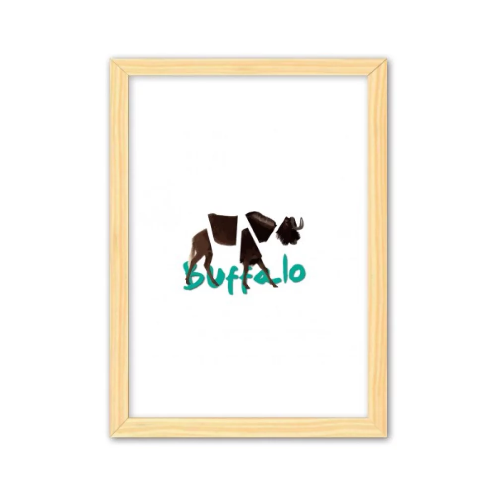 Buffalo Body Rips Horns Art Deco Fashion Decorative Wooden Painting Home Decoration Picture Frame A4