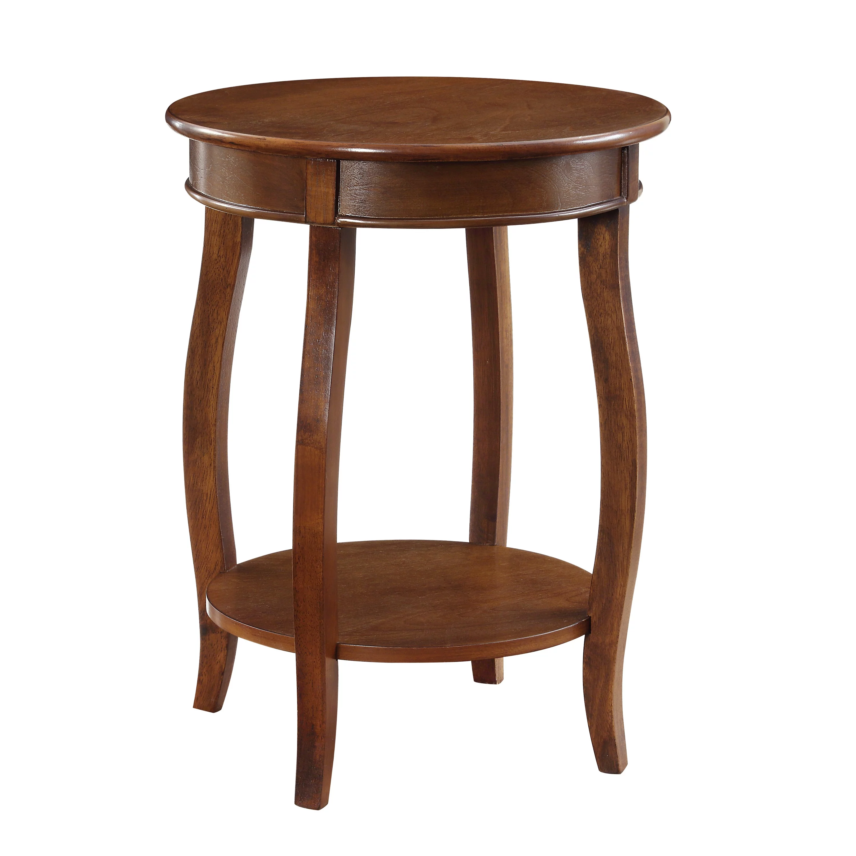 Powell Fiore Round Indoor Accent Side Table with Shelf, 24