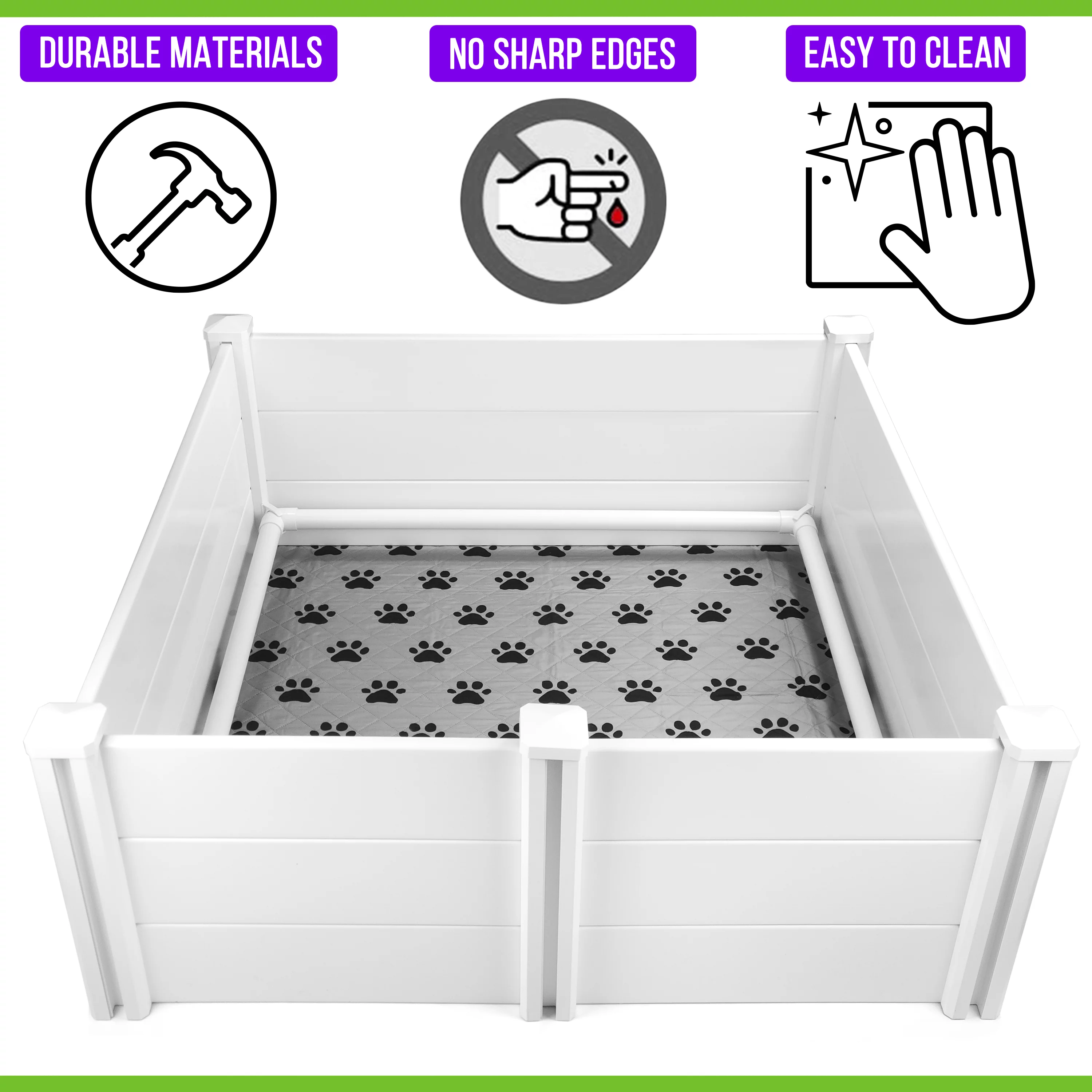 Whelping Box For Dogs With Washable Whelping Pad, Large 45 x 45 Plastic Dog Crate Puppy Birthing Supplies