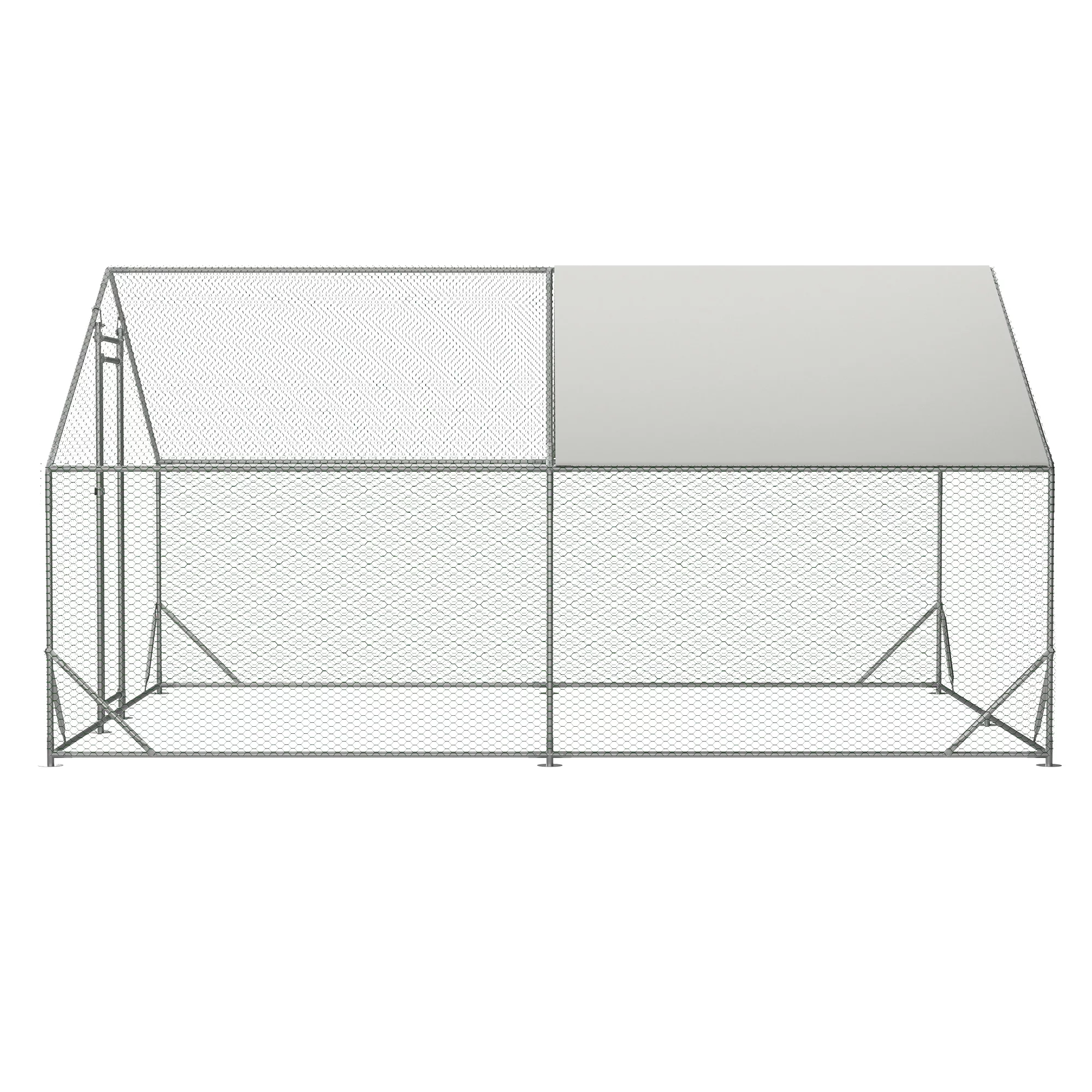 Ufurpie Large Metal Chicken Coop, Walk-in Chicken Run,Galvanized Wire Poultry Chicken Hen Pen Cage,Rabbits Duck Cages with Waterproof and Anti-Ultraviolet Cover for Outside