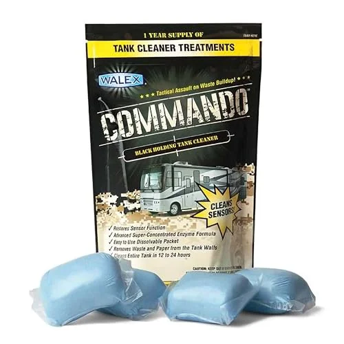 Walex Commando Black Holding Tank and Sensor Cleaner | 4-Pk | 1 Year Supply | Blue Ocean Mist