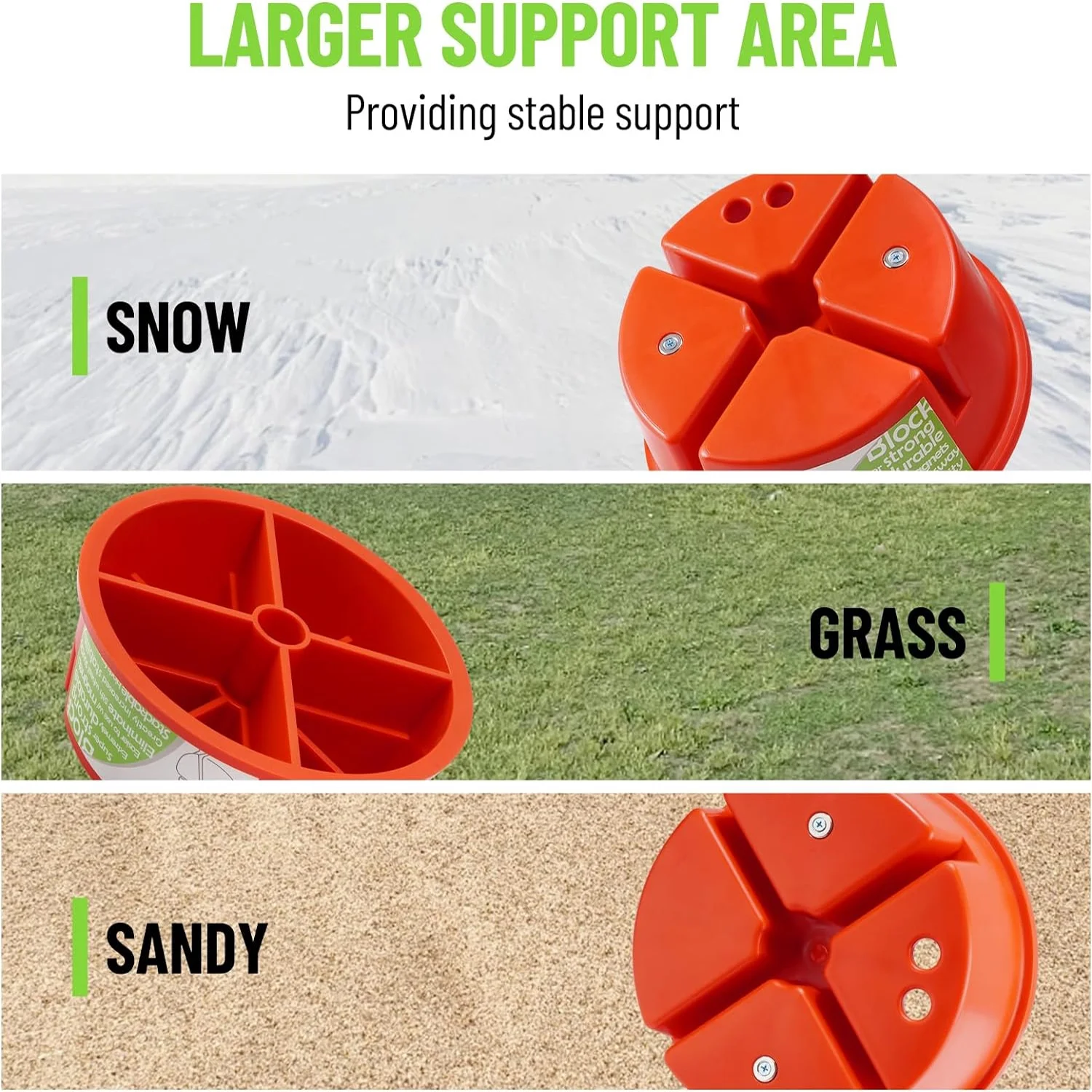 2 Pack Trailer Jack Blocks, RV Camper Stabilizer Blocks Round with Magnets for Travel Trailer or Fifth Wheel Leveling Stabilizers Jack Stands