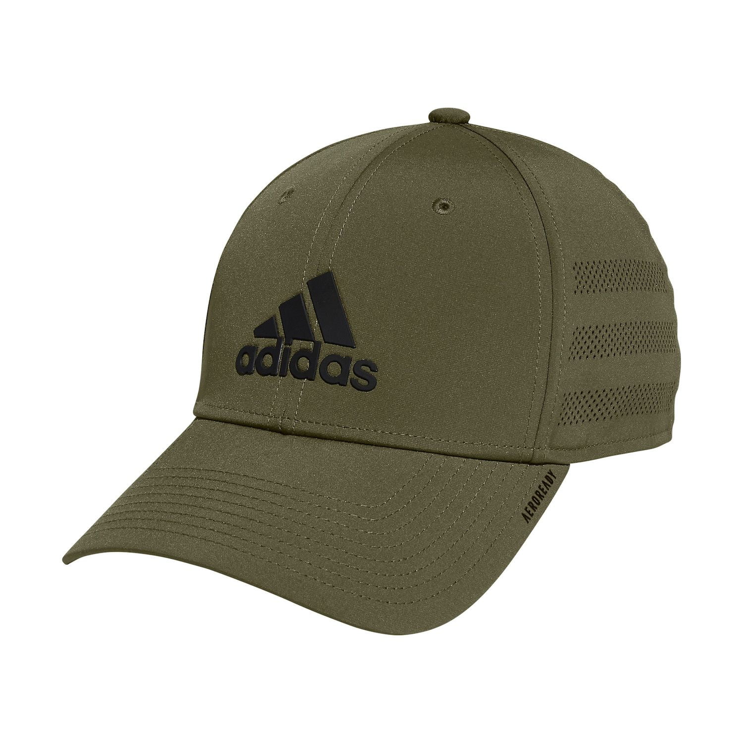 Men's adidas Gameday III Stretch-Fit Hat Color: Focus Olive Black Size: L/XL