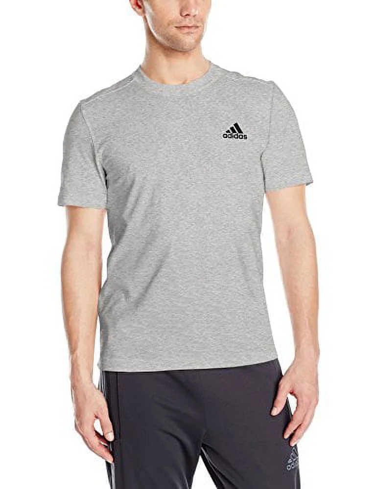 adidas Men's Essentials Droptail 3-Stripes T-Shirt (Medium Grey Heather, M)