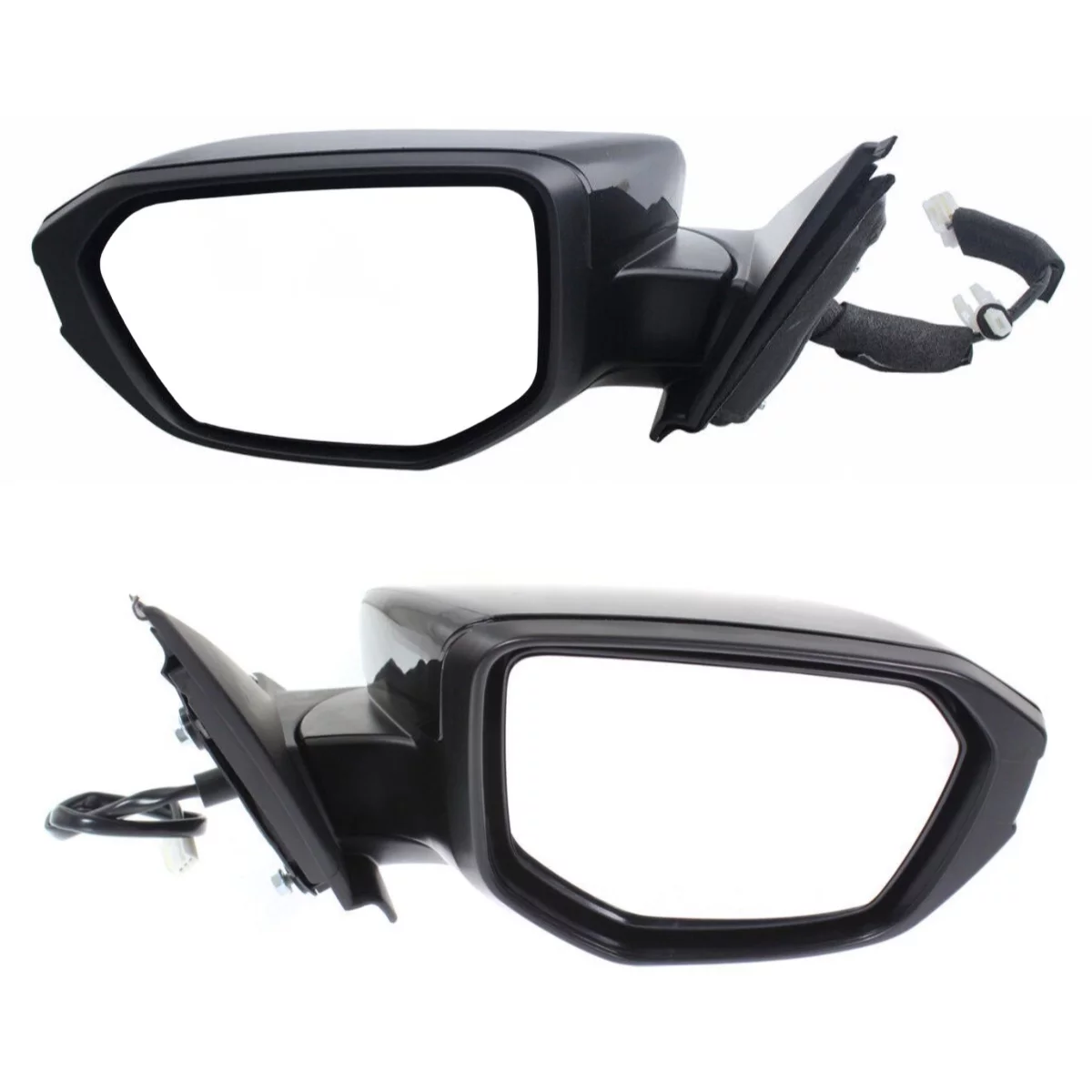 AutoShack Driver and Passenger Mirror Power Manual Folding Non-Heated Textured Black Set of 2 Replacement for 2016 Honda Civic 1.5L 2.0L FWD KAPHO1320283PR