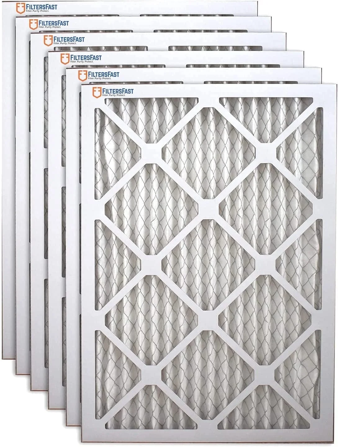 Filters Fast 13x21.5x1 AC Furnace Pleated Air Filter MERV 11, 6 Pack