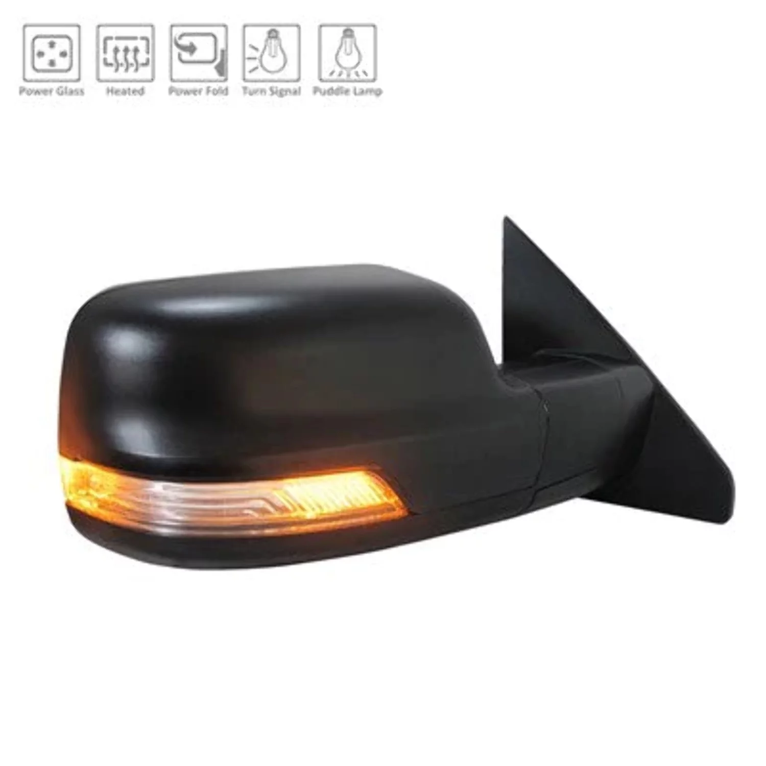 New Aftermarket Premium Fit Black Passenger Side Door Mirror 68276500AH fits 2019-2022 Ram 1500