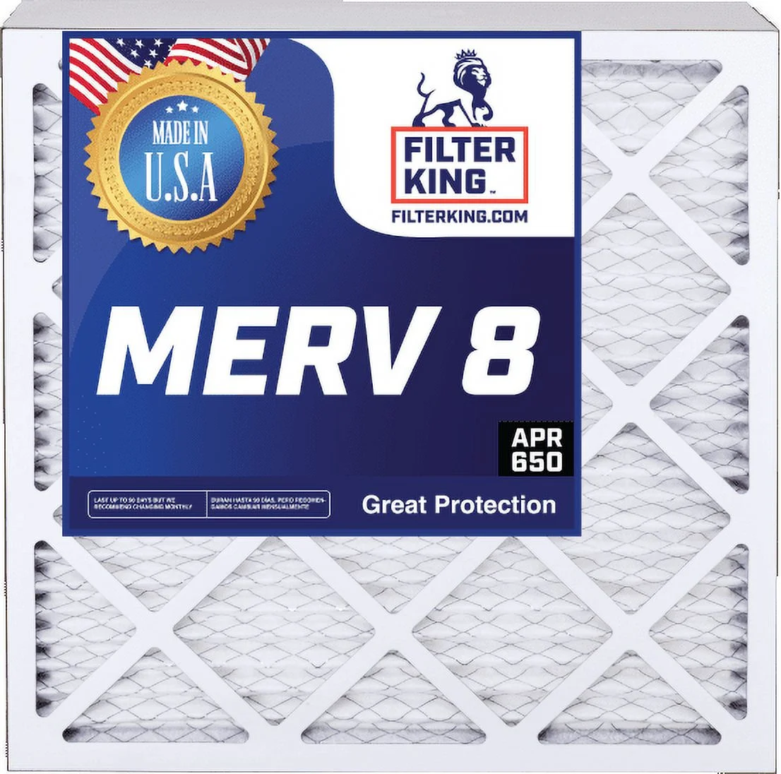 Filter King 13.5x19.5x1a Air Filter | 3-PACK | MERV 8 HVAC Pleated A/C Furnace Filters | MADE IN USA | Actual Size: 13.5 x 19.5 x .75
