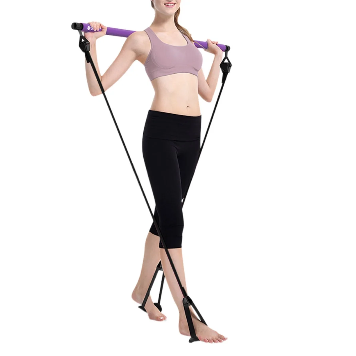 Men Women Home Yoga Elastic Resistance Band Foot Pedal Exerciser Sit-up Pull Rope Puller