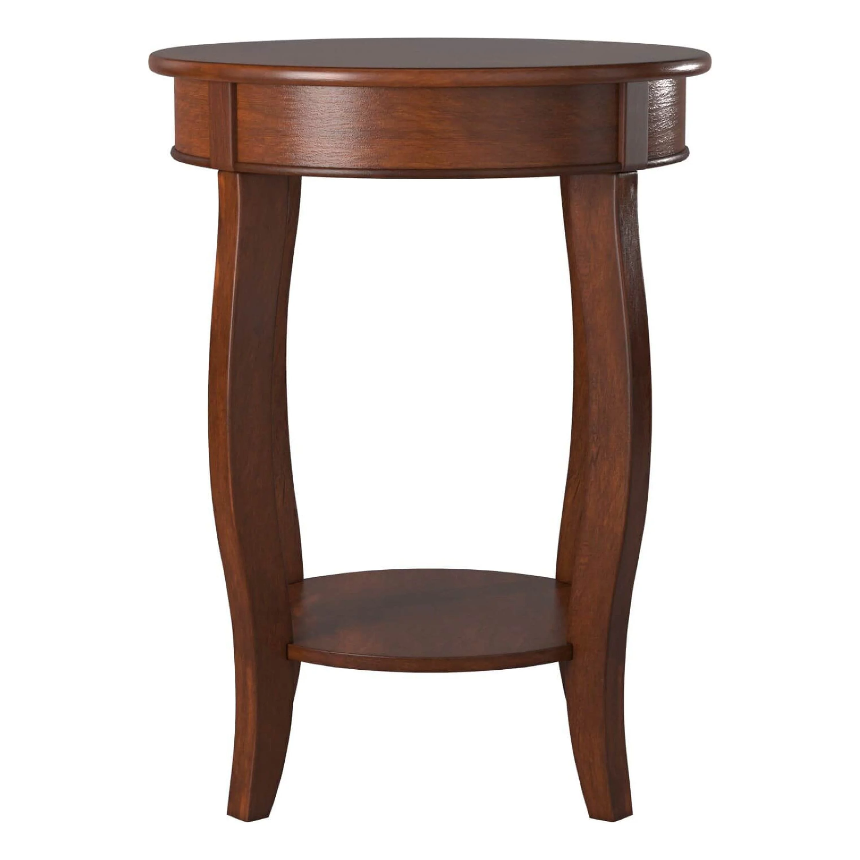 Powell Fiore Round Indoor Accent Side Table with Shelf, 24