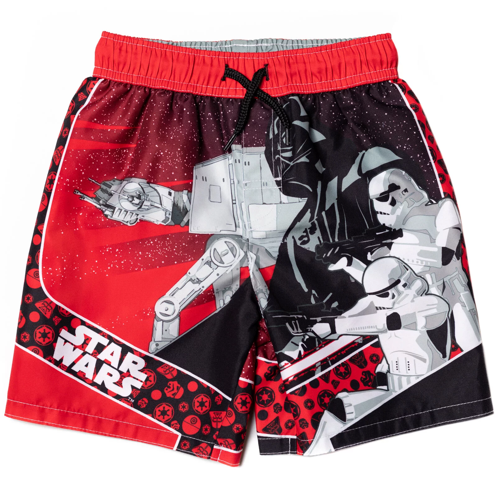 Star Wars Darth Vader Stormtrooper Little Boys Swim Rash Guard Swim Trunks Black / Red 7
