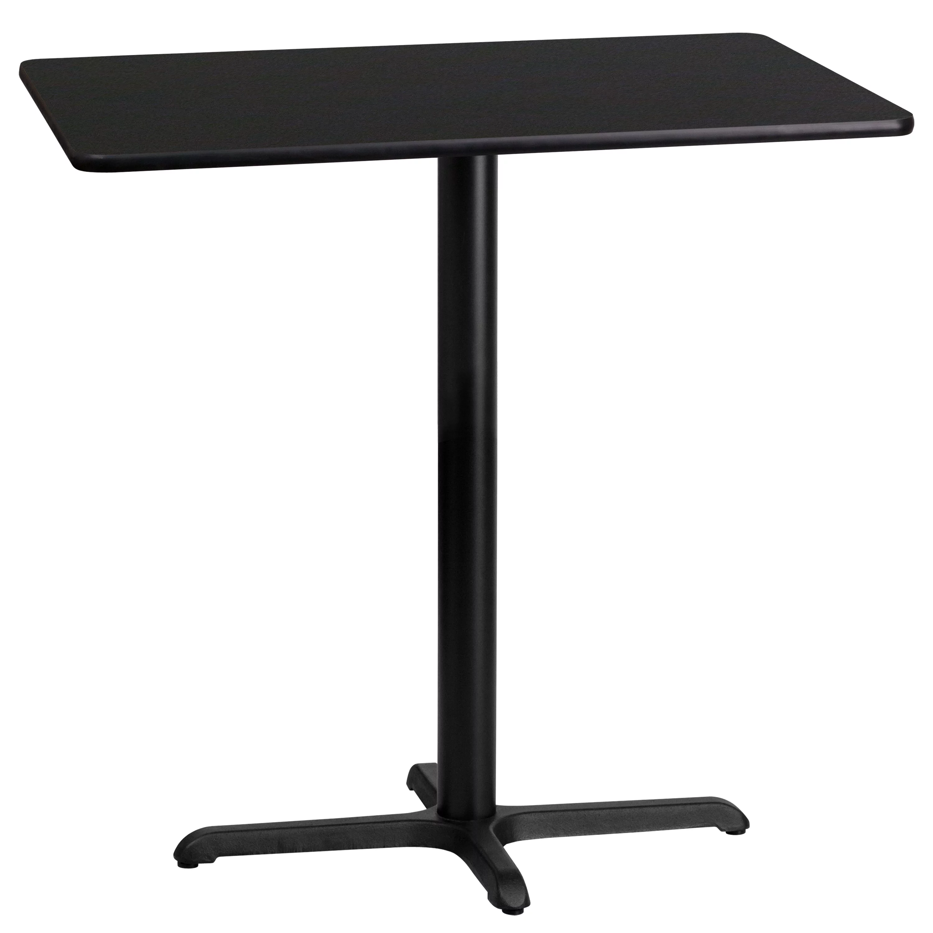 Flash Furniture 24'' x 42'' Rectangular Table Top with 23.5'' x 29.5'' Bar Height Table Base Black
