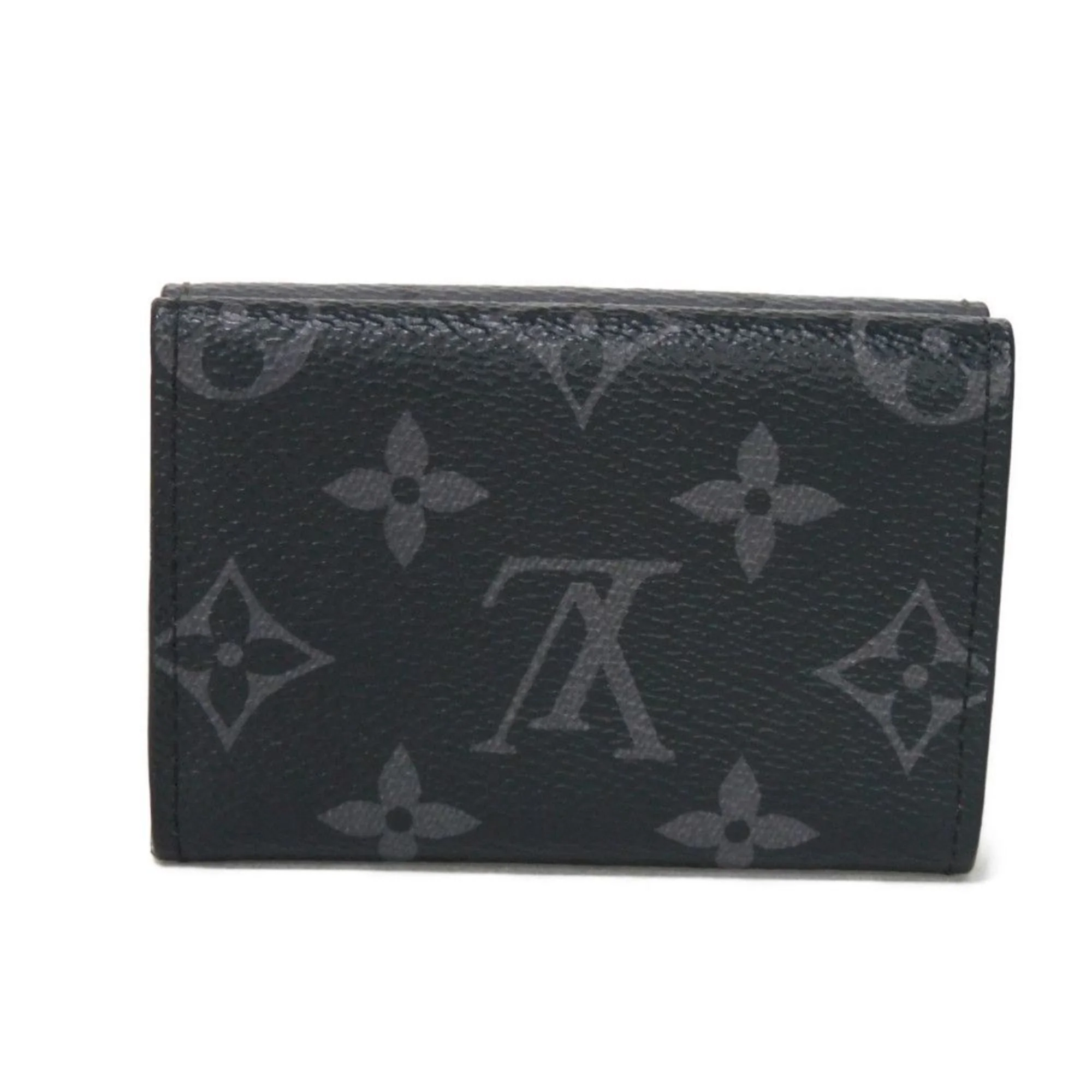 Pre-Owned LOUIS VUITTON Trifold Wallet Discovery Compact W Snap RFID Monogram Eclipse Reverse Noir M45417 Men's Billfold (Good)