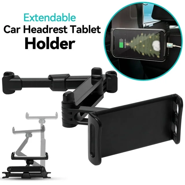 Yiyasu 360° Adjustable Car Back Seat Headrest Mount Tablet Holder for 4