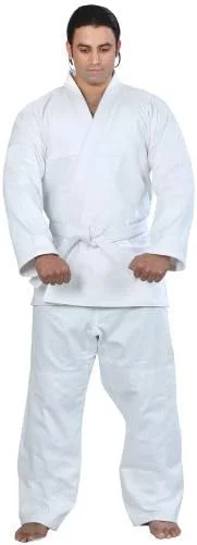 Woldorf USA Single Weave Brazilian Jiu Jitsu White No Logo Size 0 Martial Arts, Training Uniforms, Pre-Shrunk, Ultra Light Weight Uniforms Soft Fabric