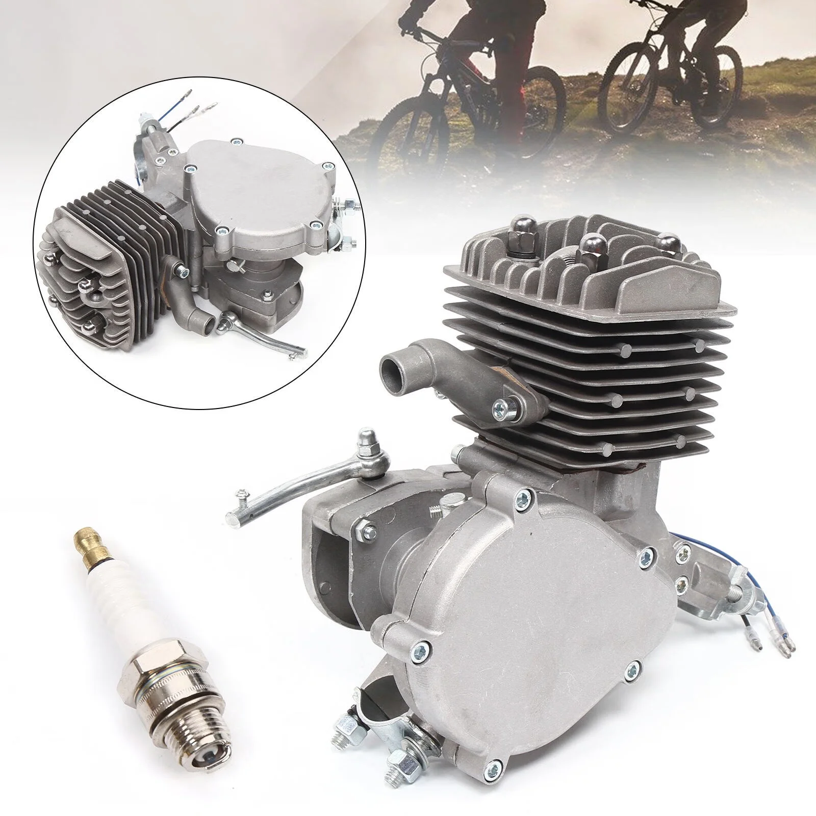 WUZSTAR 2 Stroke 80CC Bicycle Engine Single-Piece Balanced Crank Bicycle Motor Set