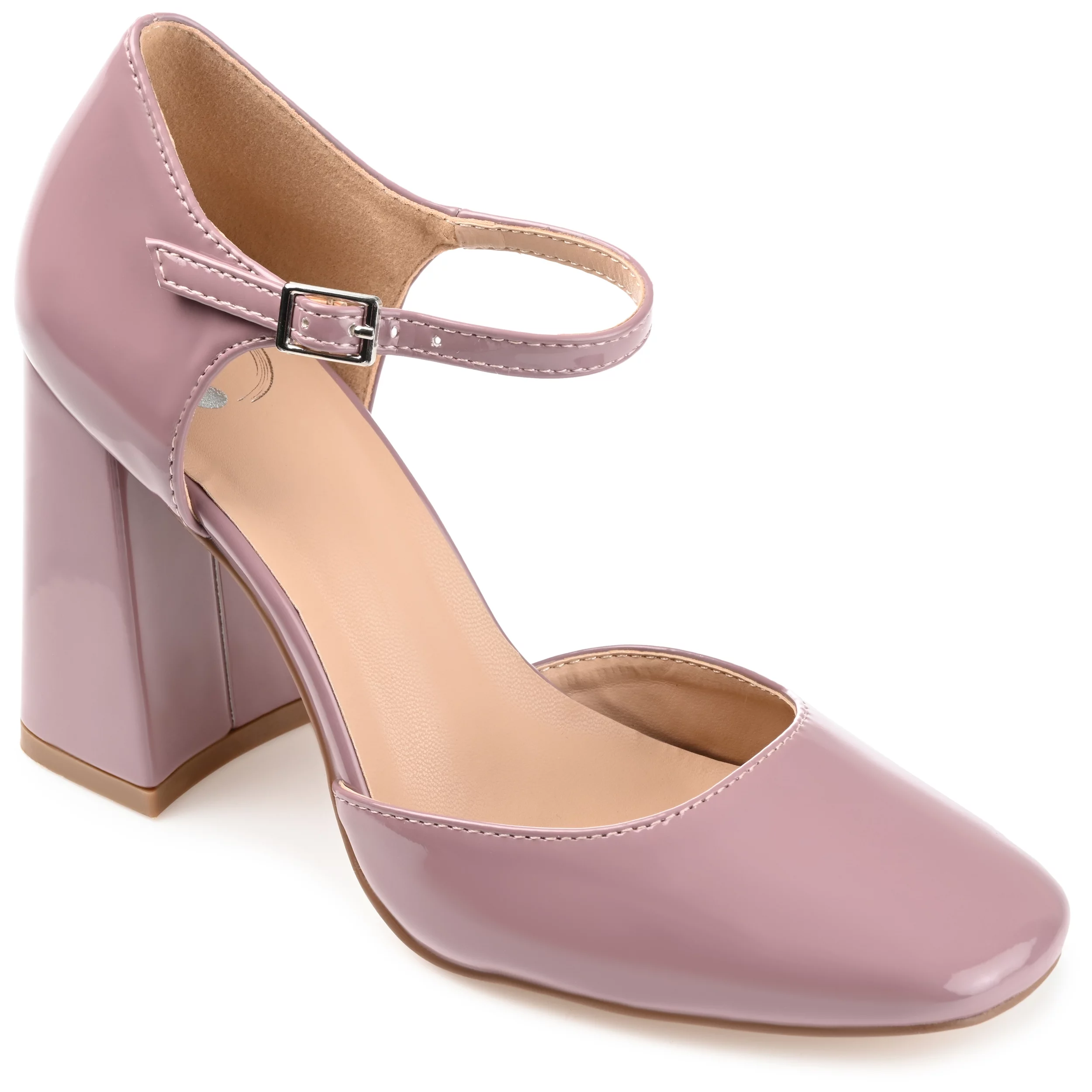Journee Collection Womens Hesster Wide Width Mary Jane Mid Block Heel Square Toe Pumps