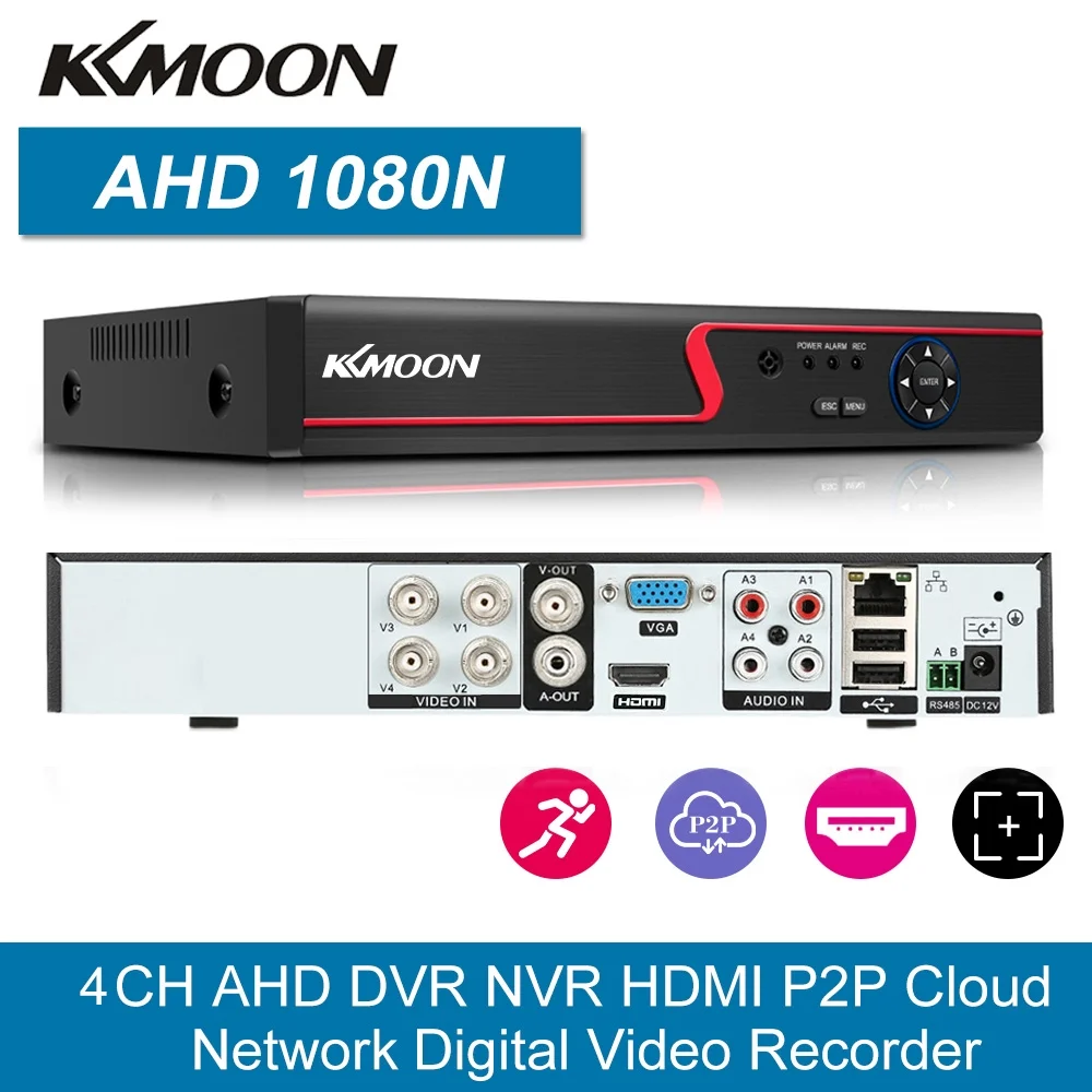 KKmoon Digital Video Recorder,Video Office P2p 1080p Ahd Dvr 4ch 1080p Video Dvr P2p 1080p Definition Dvr Remote Office Kit (no Hdd) Dvr Cctv Video Dazzduo Kit Camera (no