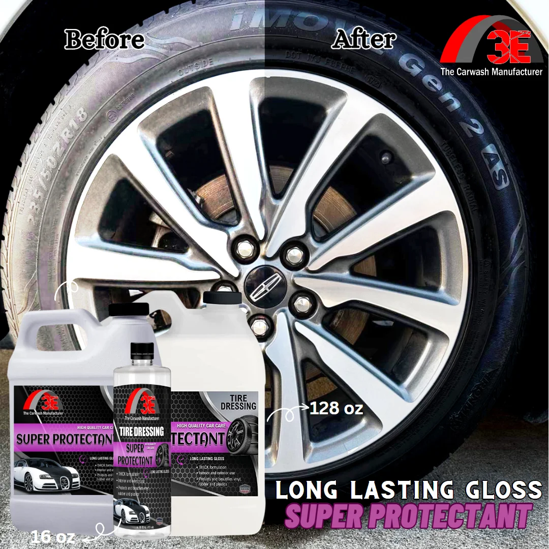 Tire Shine High Gloss Interior Detail Exterior Tire Dressing Vinyl, Rubber and Plastic No Grease, No Mess Long Lasting Super Shine Dressing for Tires, Trim 1 Gallon