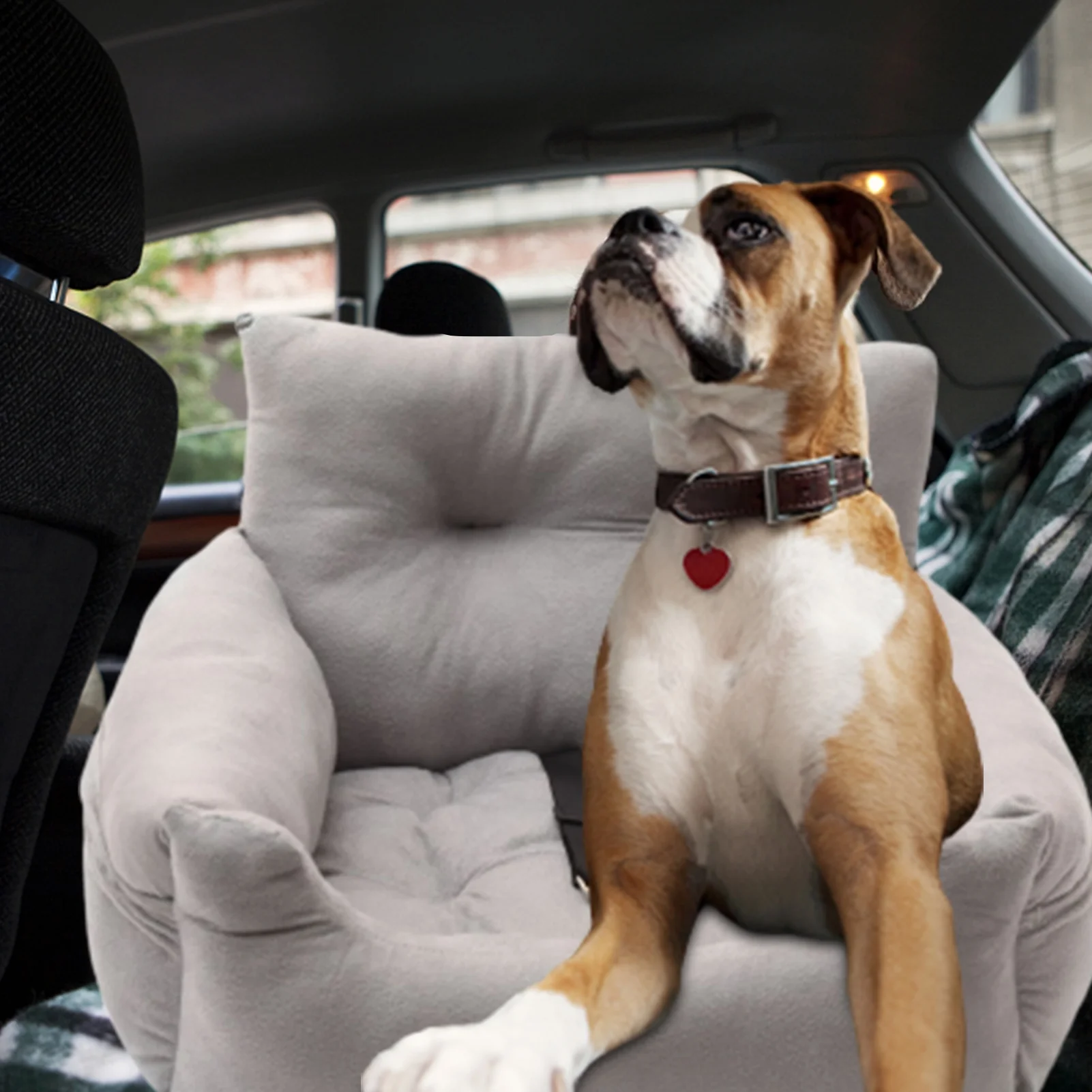 OWSOO Car Seat Dog Bed Multifunctional Design Pet Sofa for Cars Home and All Seasons - Sturdy Safety Belt Comfortable Material Storage Bags - Targeting Pet Owners