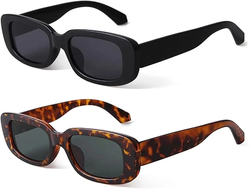 Rectangular Sunglasses Men's and Women's Small Square Sunglasses Uv-Proof Glass