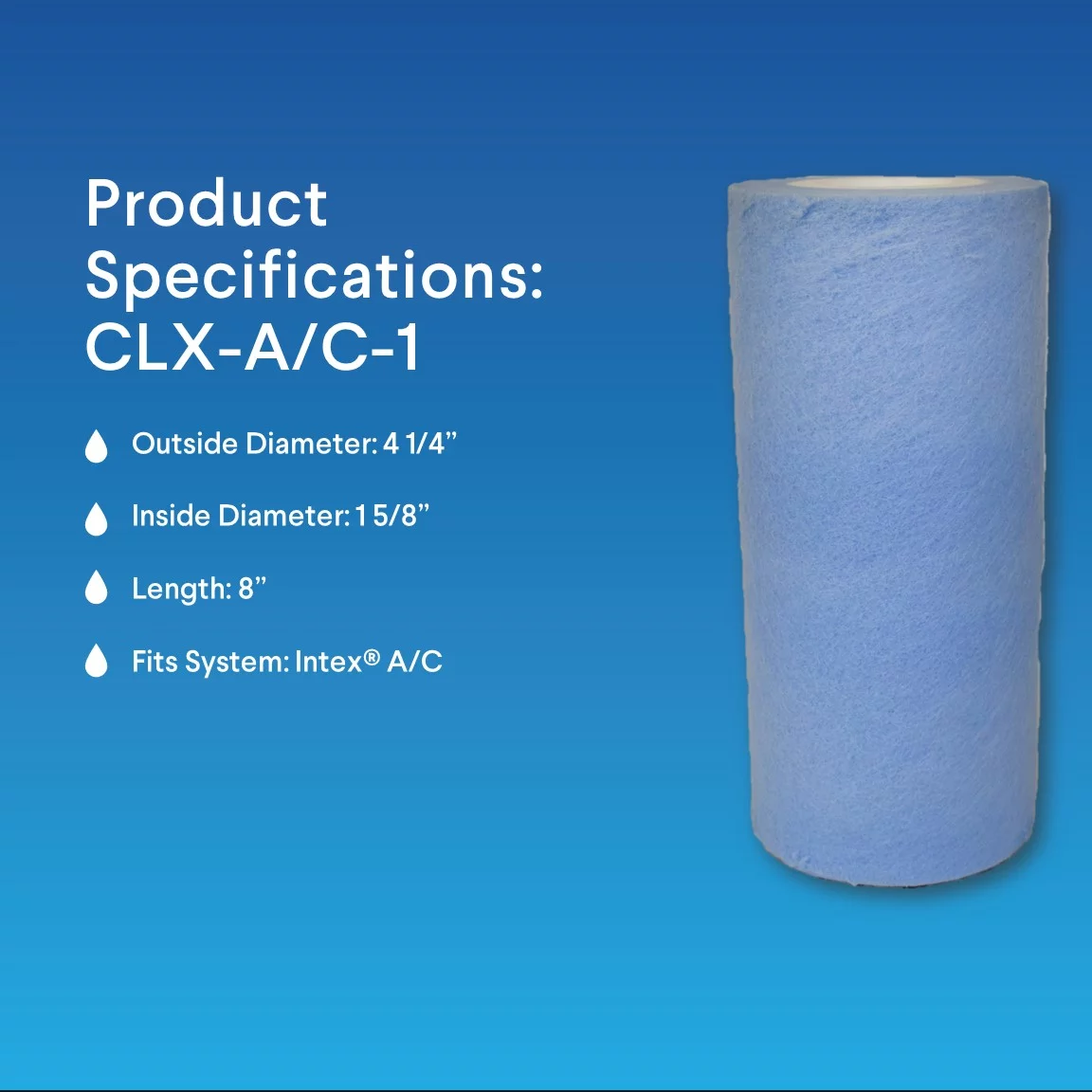 Clorox Pool&Spa Above Ground Pool Filter Replacement Cartridge Type A/C 1 Pk.