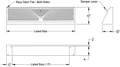 Oil-Rubbed Bronze Finish Baseboard Register (18 Inch, Oil Rubbed Bronze)