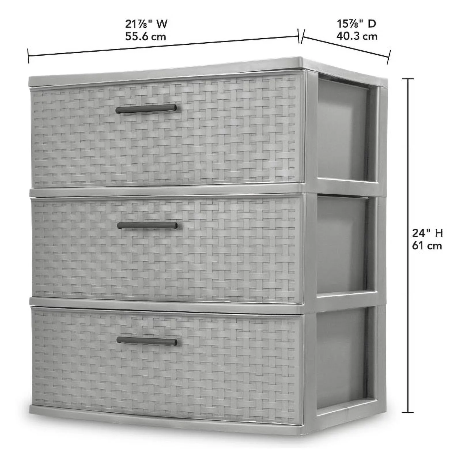 Sterilite 3 Drawer Wide Weave Tower Plastic