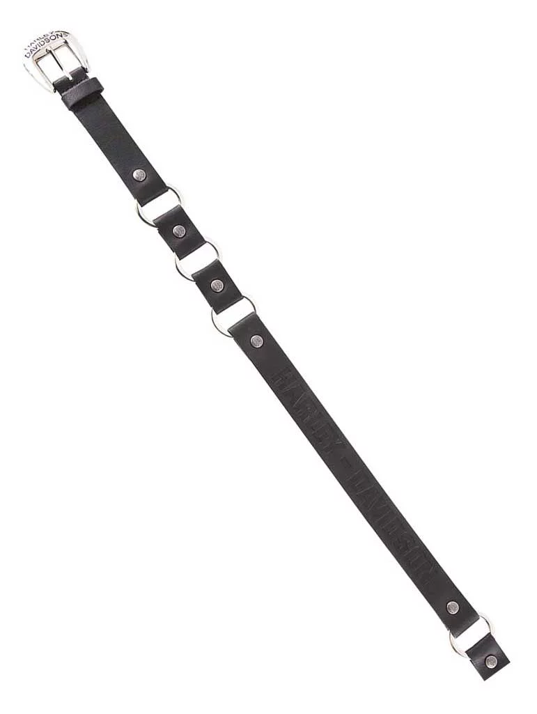 Harley-Davidson Women's Luna Looped Genuine Leather Belt, Black HDWBT11657 (M), Harley Davidson