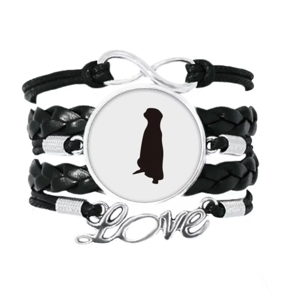 Black Copher Cute Animal Portrayal Bracelet Love Accessory Twisted Leather Knitting Rope Wristband