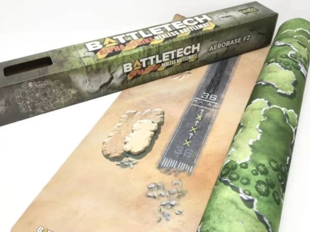 BattleTech Alpha Strike Hexless Battlemat: Aerobase #2 / Grassland Hills #1