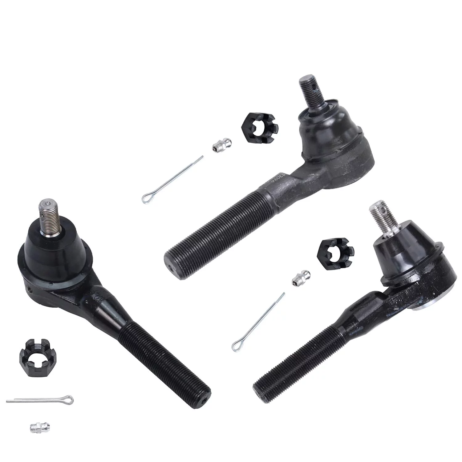 Detroit Axle - 4WD Front Upper Lower Control Arms + Wheel Bearings & Hubs + Outer Tie Rods + Ball Joints + Sway Bars + Track Bar Replacement for 2000-2006 Jeep Wrangler TJ - 17pc Set