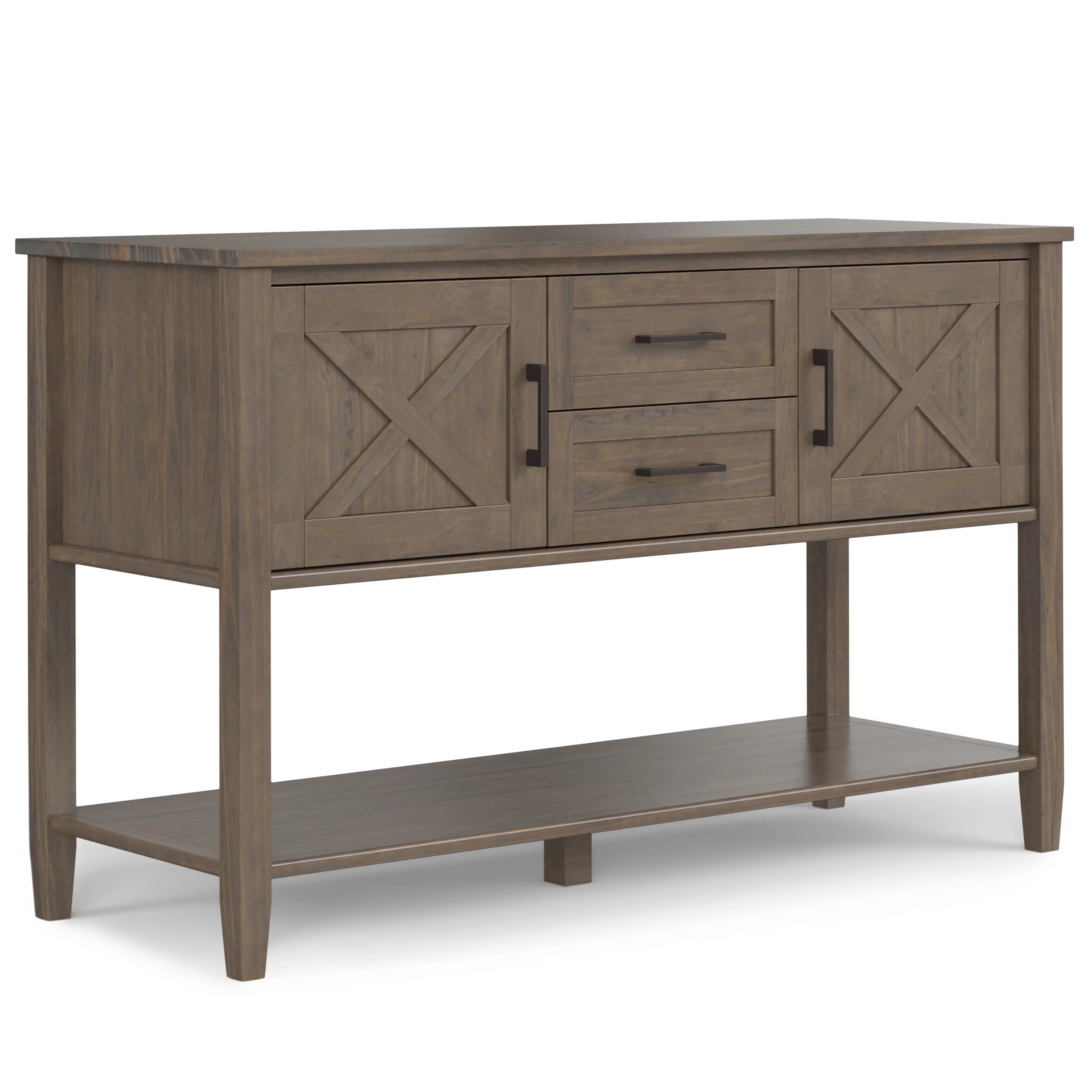 Simpli Home Ela SOLID WOOD 48 inch Wide Transitional Console Table in Smoky Brown