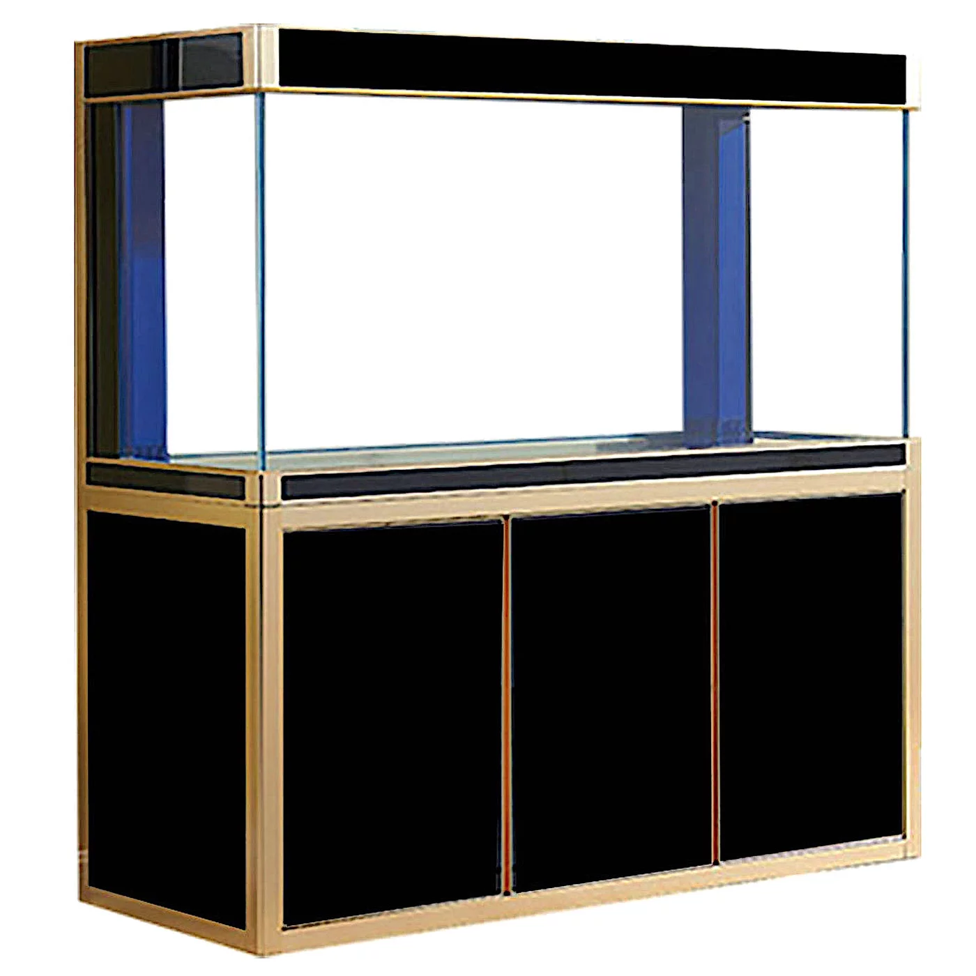 Aqua Dream 175 Gallon Tempered Glass All-in-one Aquarium Black and Gold